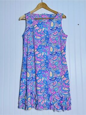 Antony’s Ladies Apparel  Vibrant Paisley Print Sleeveless Shift Dress UPF 50+ M